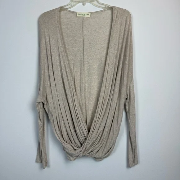 Pants Store Surplice Draped Front Cardigan Top Size Large - Picture 7 of 9